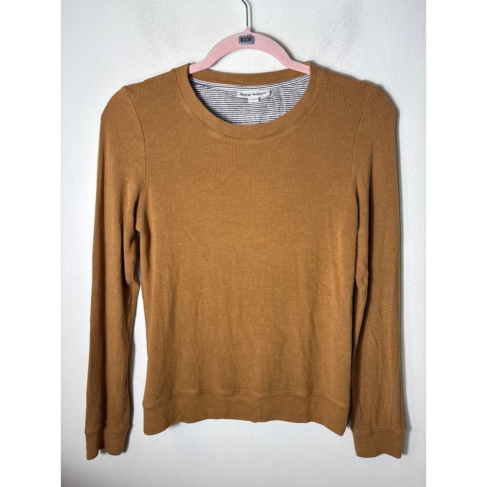 Roller Rabbit Brown Long Sleeve Ribbed Shirt and Pants Set Sz S